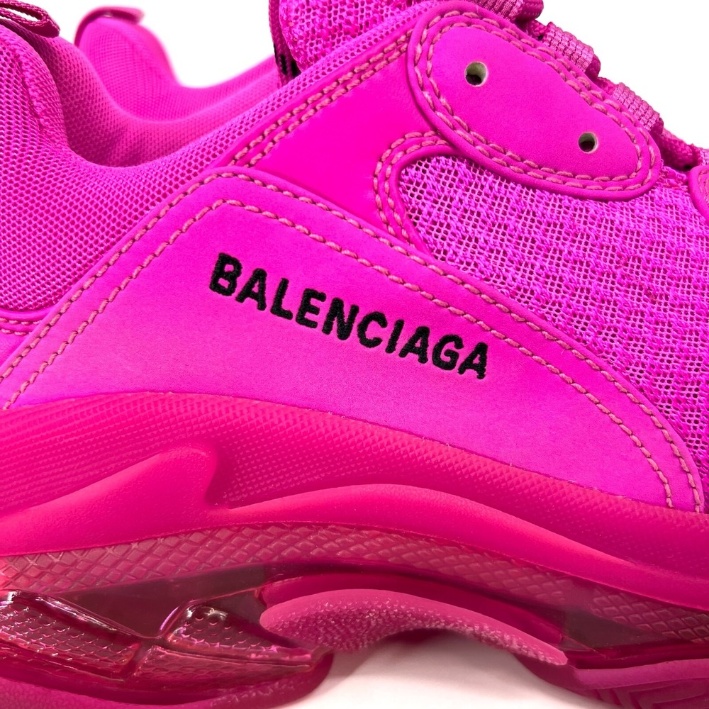 Balenciaga Triple S Sneakers Shoes Mens Size 41 Clear Sole Pink Logo Lace Up NEW - Picture 9 of 15
